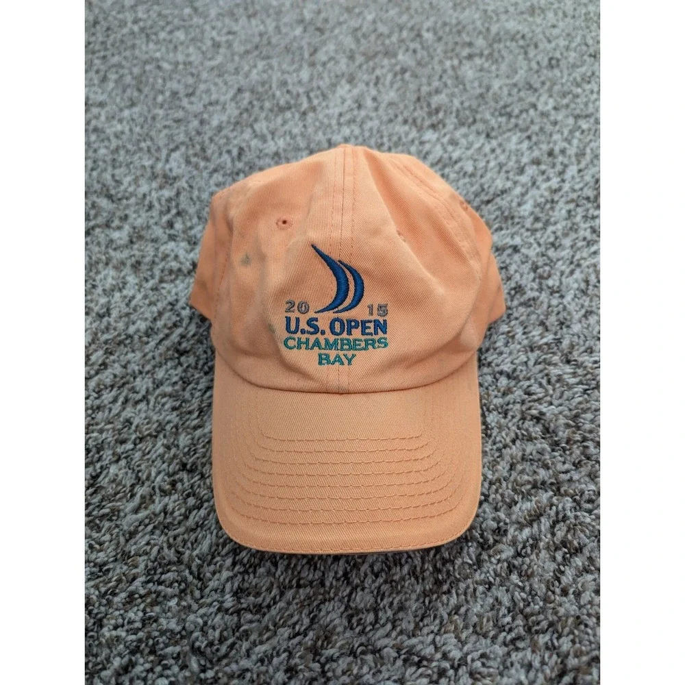 2015 US OPEN CHAMBERS BAY HAT‎ USGA Member Cap Orange Golf Adjustable Strapback